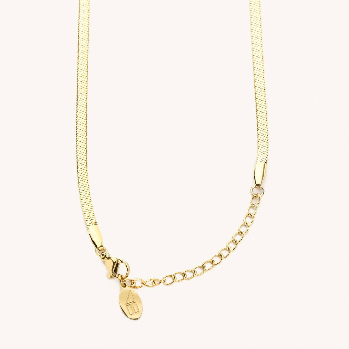 Gold Herringbone Necklace Medium