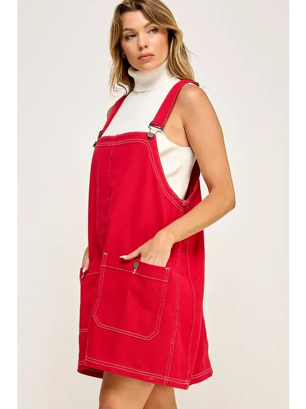 Overall Smock Mini Dress