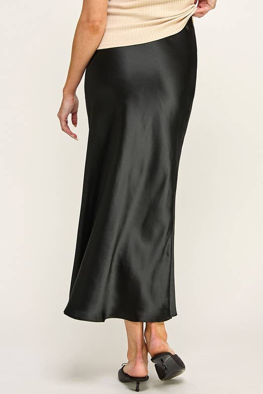 Satin Effect Midi Skirt