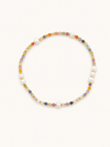 Melon Bead And Pearl Elastic Bracelet