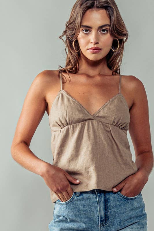 Linen Babydoll Tank