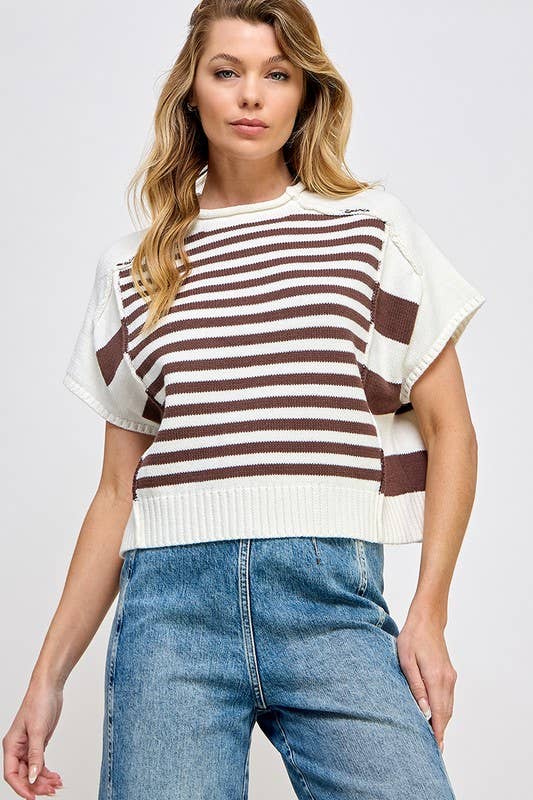 Striped Knitted Sweater Top