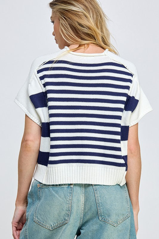 Striped Knitted Sweater Top