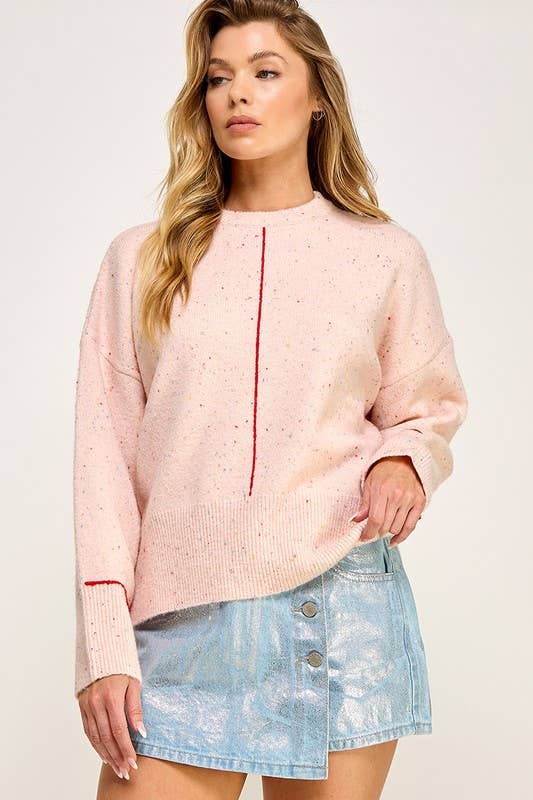 Cozy Stripe Speckled Sweater