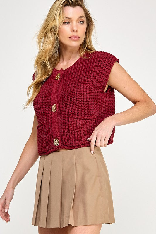 Crochet Button Down Vest