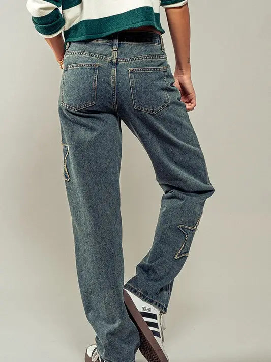 Star Stitched Jeans