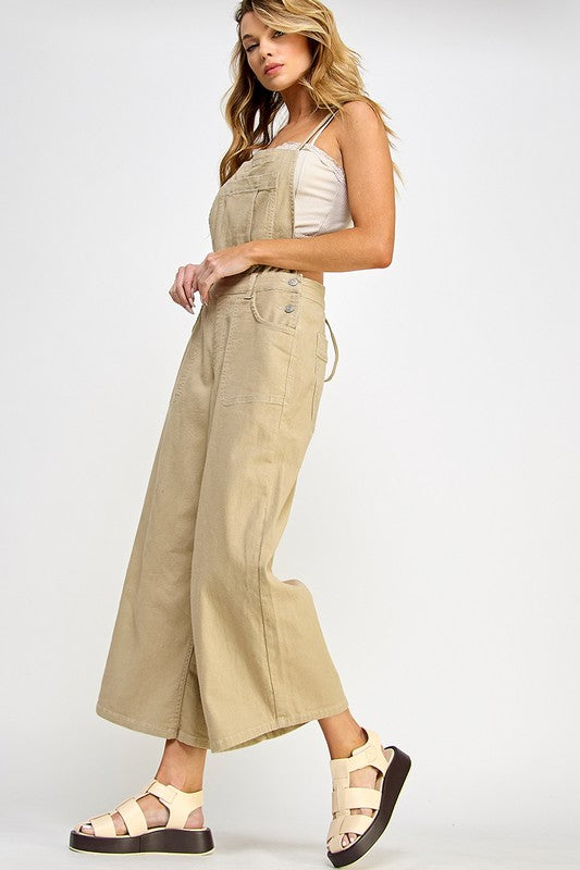 Slouchy Tie Back Overalls