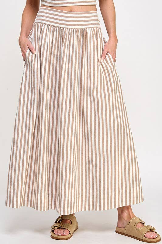 Striped Midi Skirt