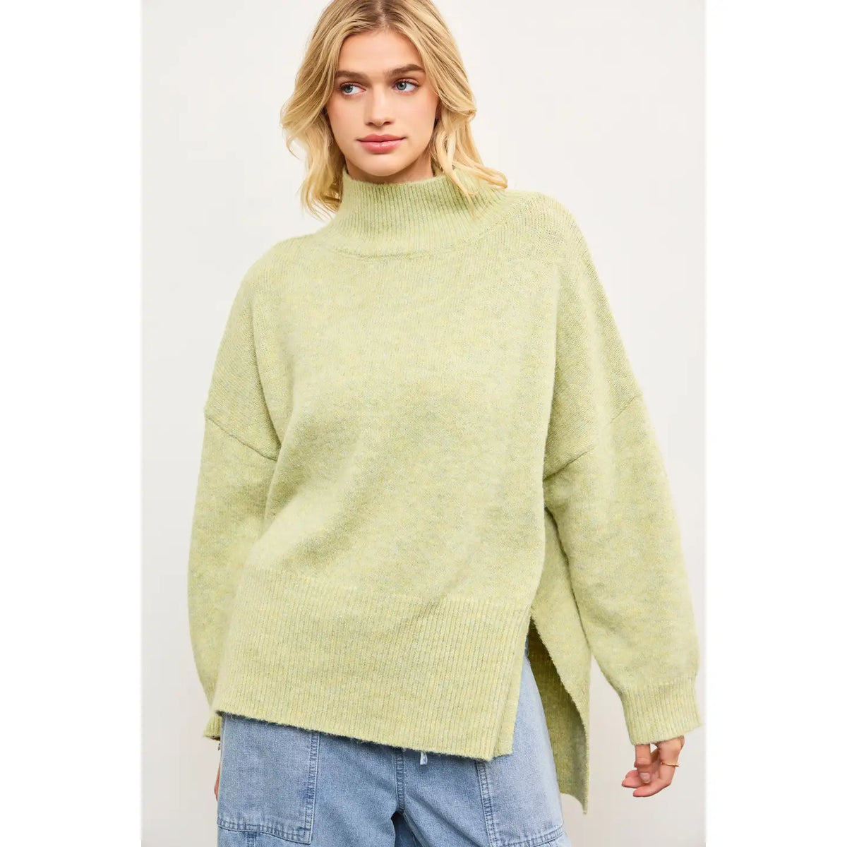 Mock Neck Oversized Sweater