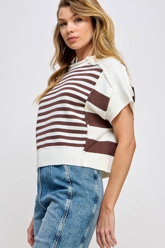 Striped Knitted Sweater Top