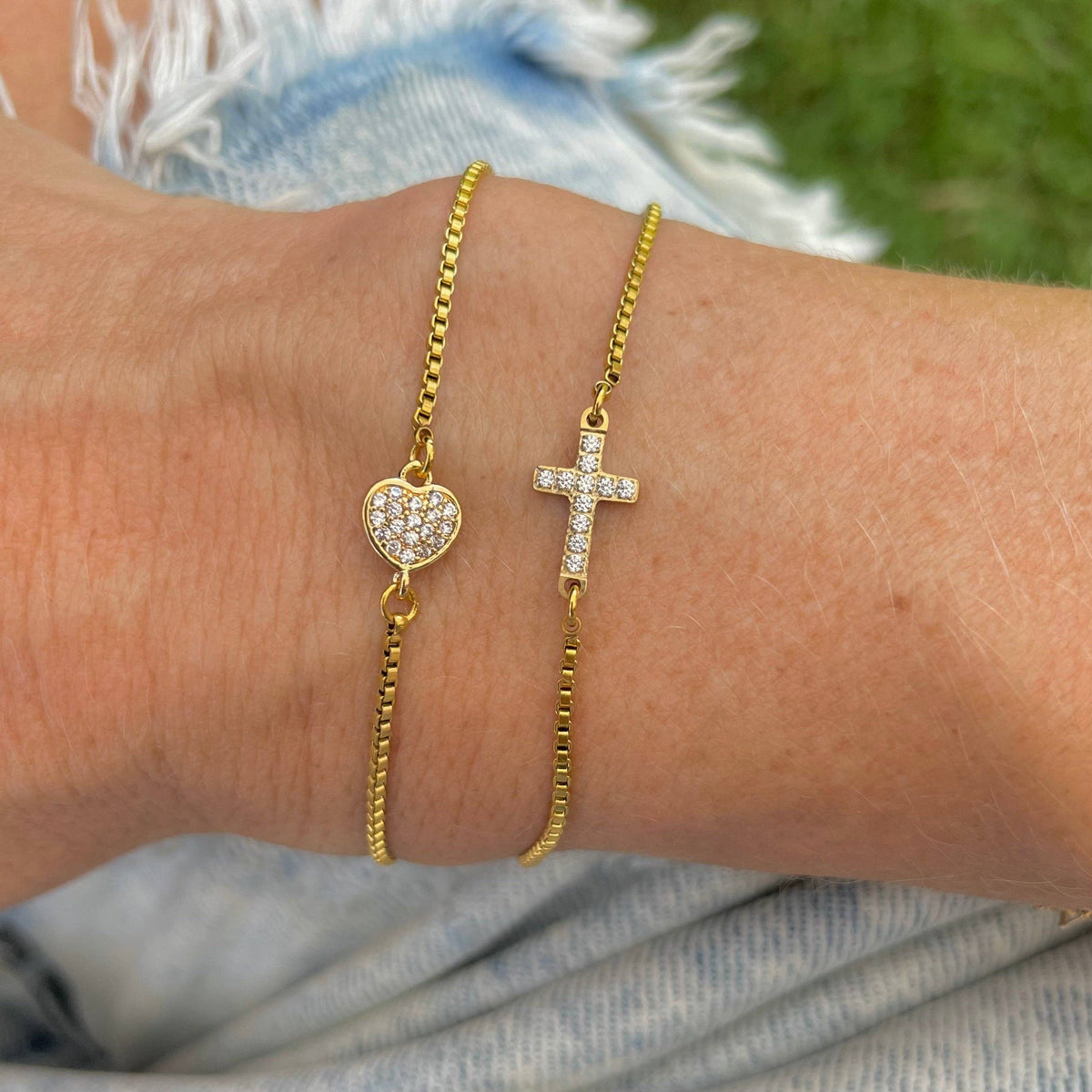 Crystal Cross Slider Bracelet