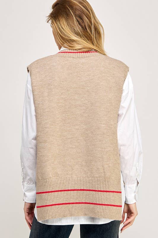 Loose Tie Pullover Vest