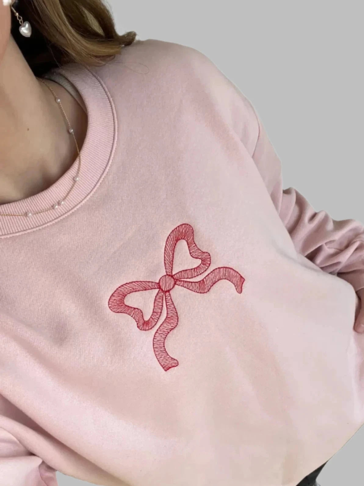 Bow Embroidered Sweatshirt