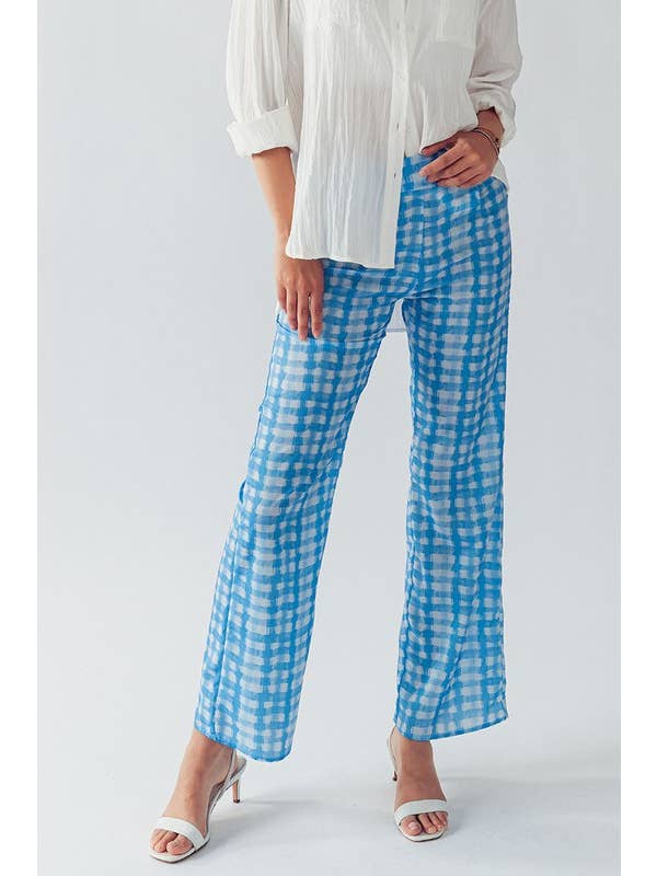 High Waisted Gingham Pants