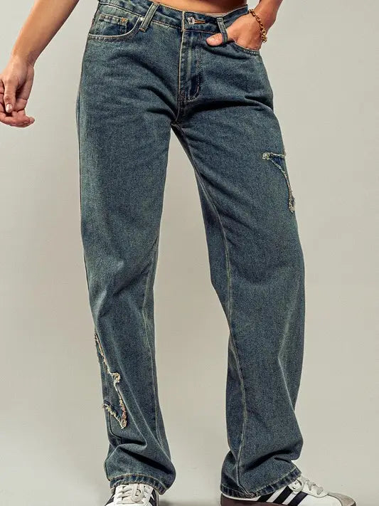 Star Stitched Jeans