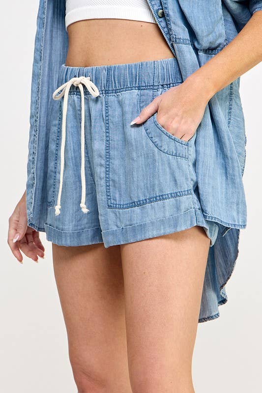 High Waisted Tie Short