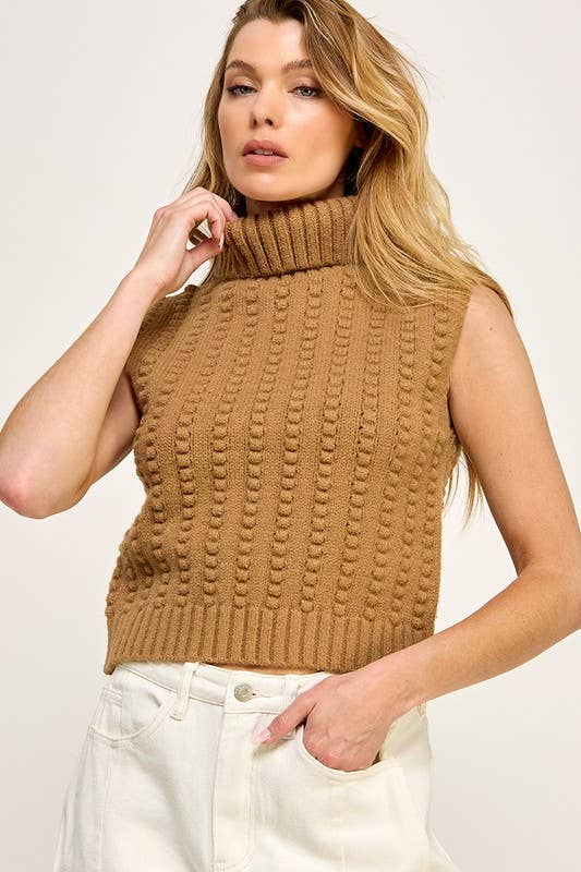 Chunky Knit Turtle Neck Tank