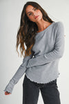 Monica Thermal Knit Long Sleeve Top