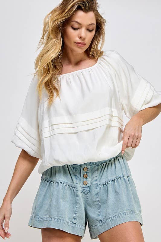 Tiered Bubble Sleeve Top