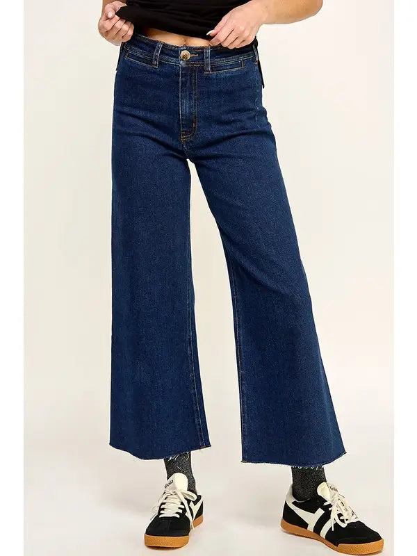 High Rise Crop Wide Leg Jeans