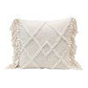 Diamond Tufted Pattern & Fringe Pillow