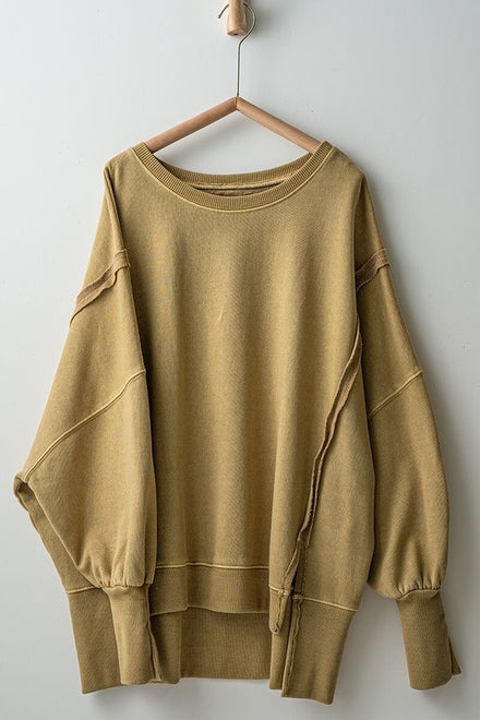 Exposed Seam Washed Sweatshirt