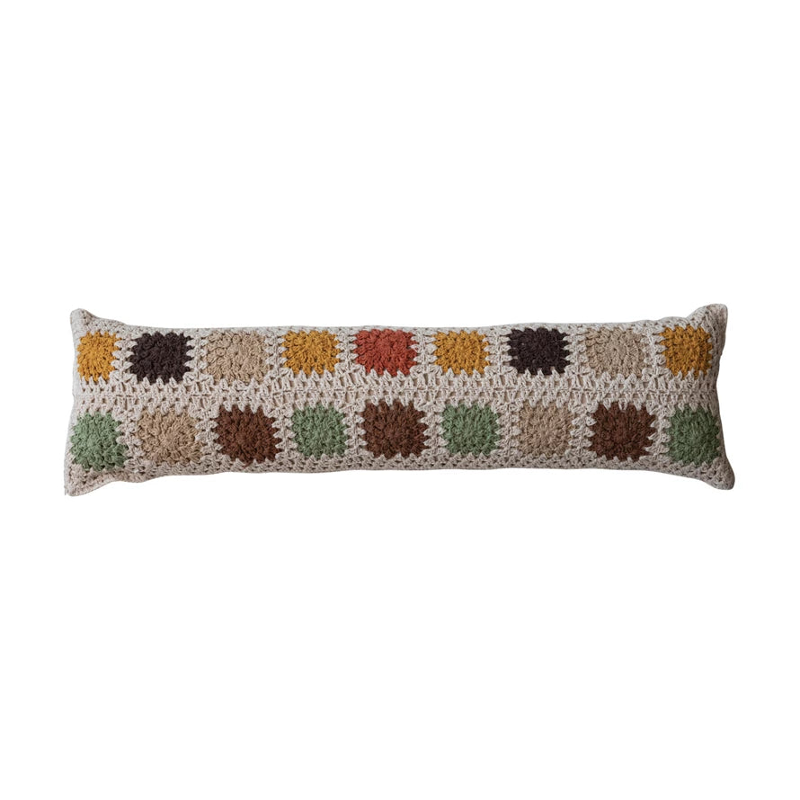 Crochet Granny Square Lumbar Pillow