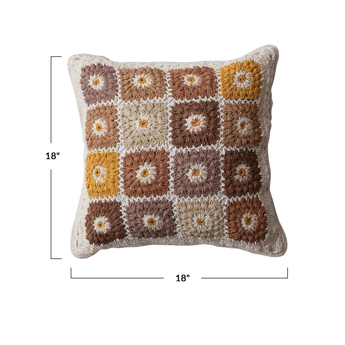 Crocheted Granny Square Pillow