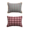 Embroidered Grid Scalloped Pillow