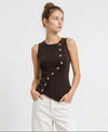 Sydney Asymmetric Button Top