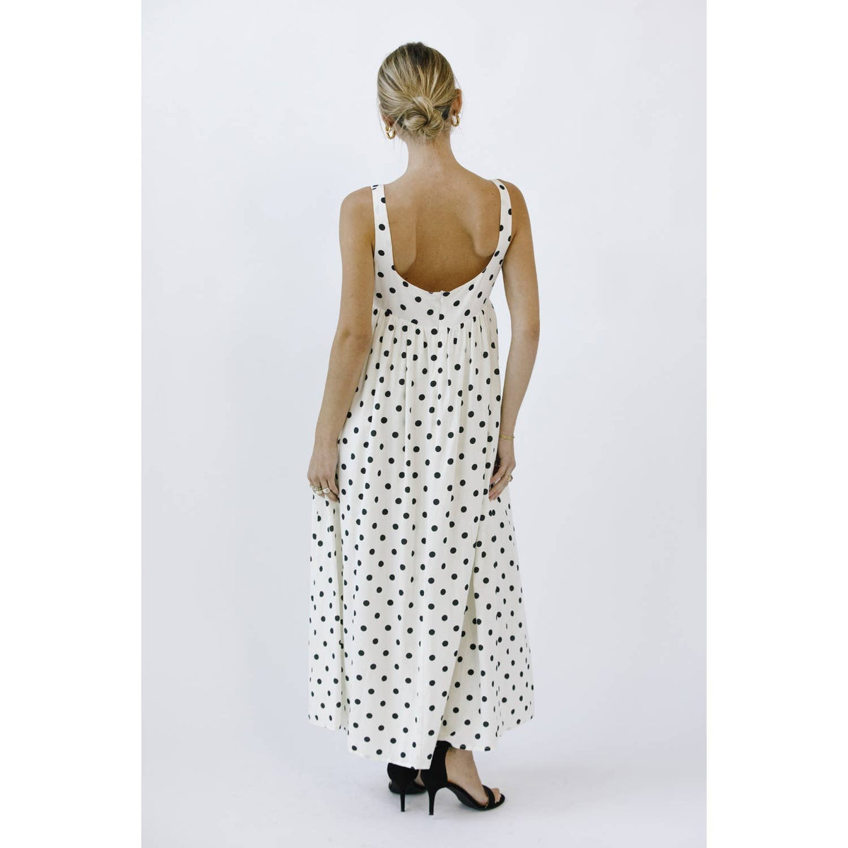 Polka Dot Babydoll Midi Dress