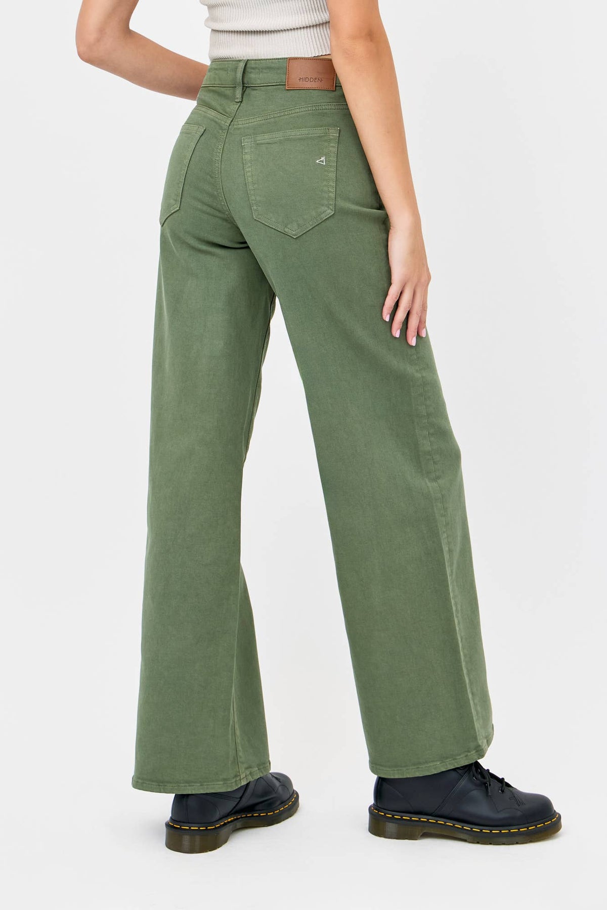 Green Stretch Wide Leg Jean