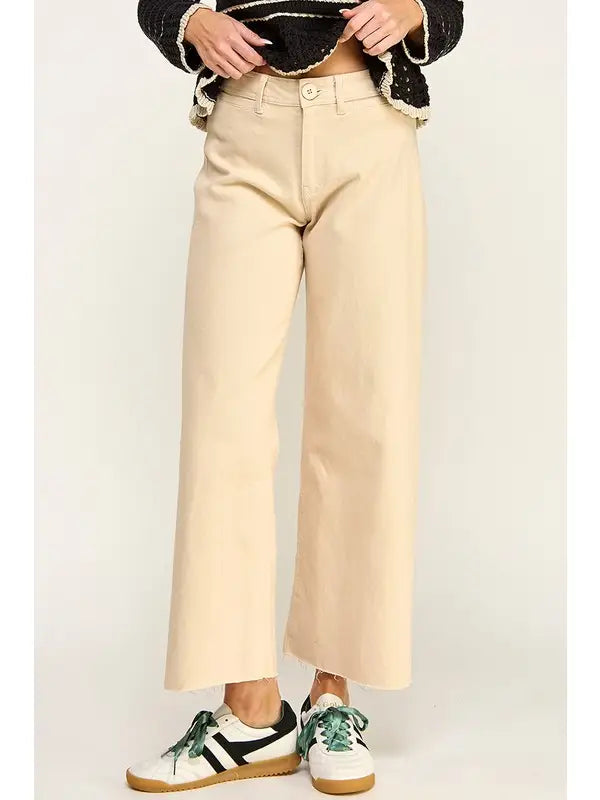 High Rise Crop Wide Leg Jeans