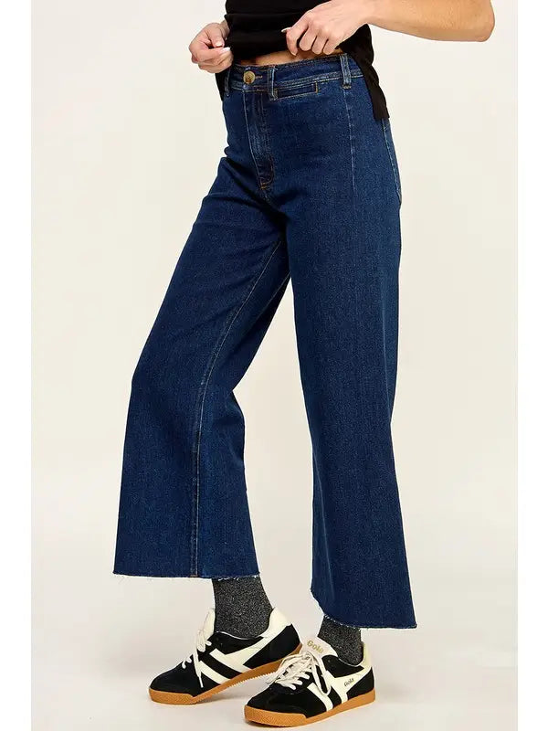 High Rise Crop Wide Leg Jeans