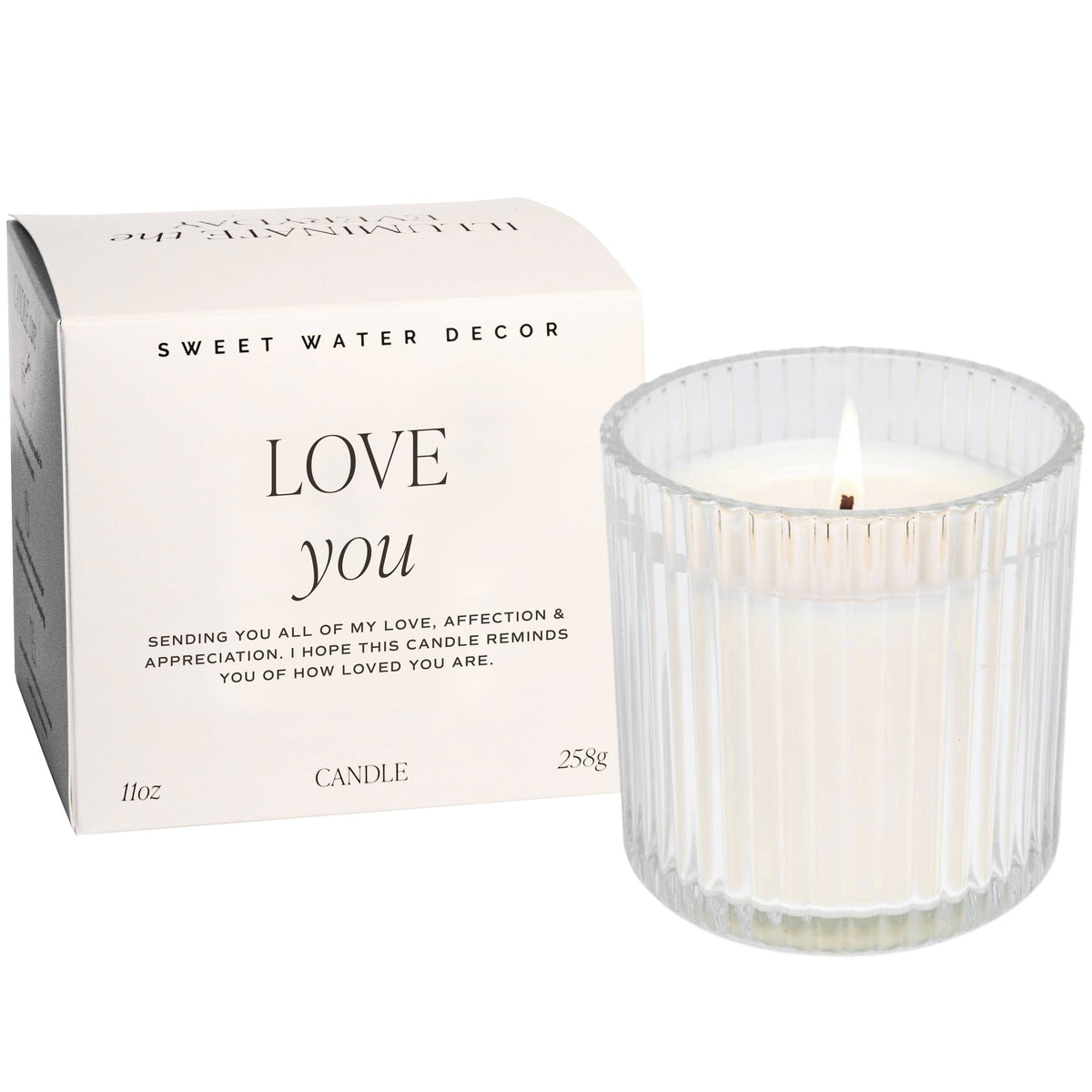 Love You Fluted Soy Candle w/ Box