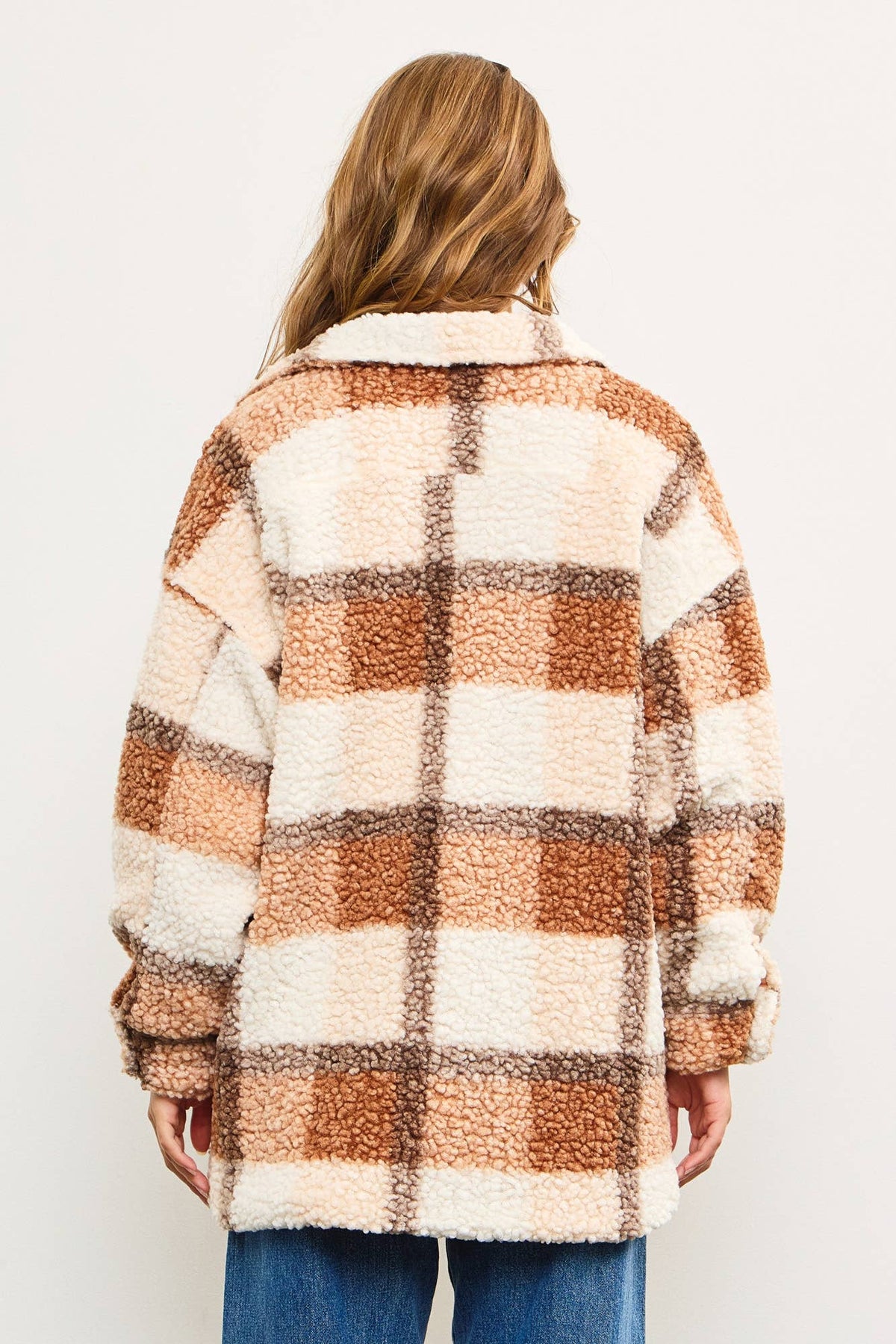 Boucle Textured Plaid Shacket