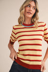 Gemma Striped Short Sleeve Sweater
