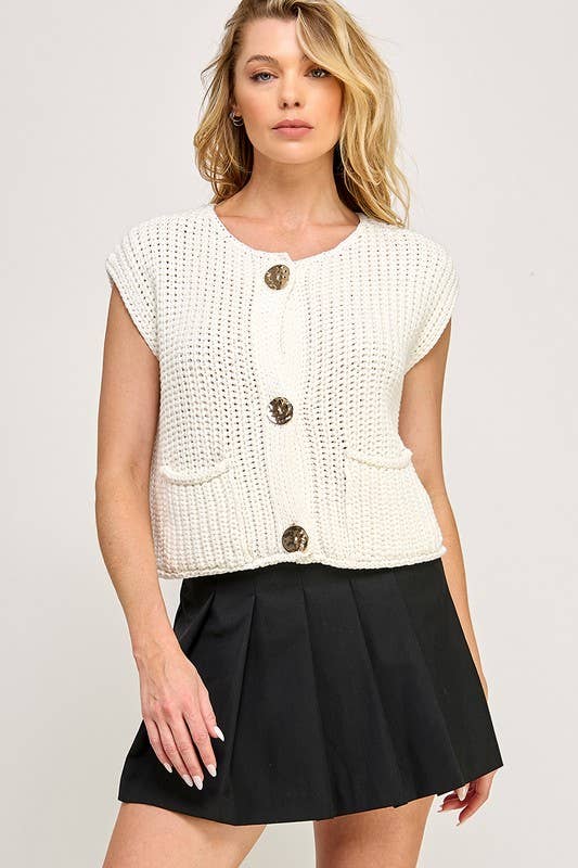 Crochet Button Down Vest