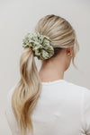 Sage Floral Jumbo Scrunchie