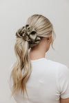 Moss Satin Jumbo Scrunchie