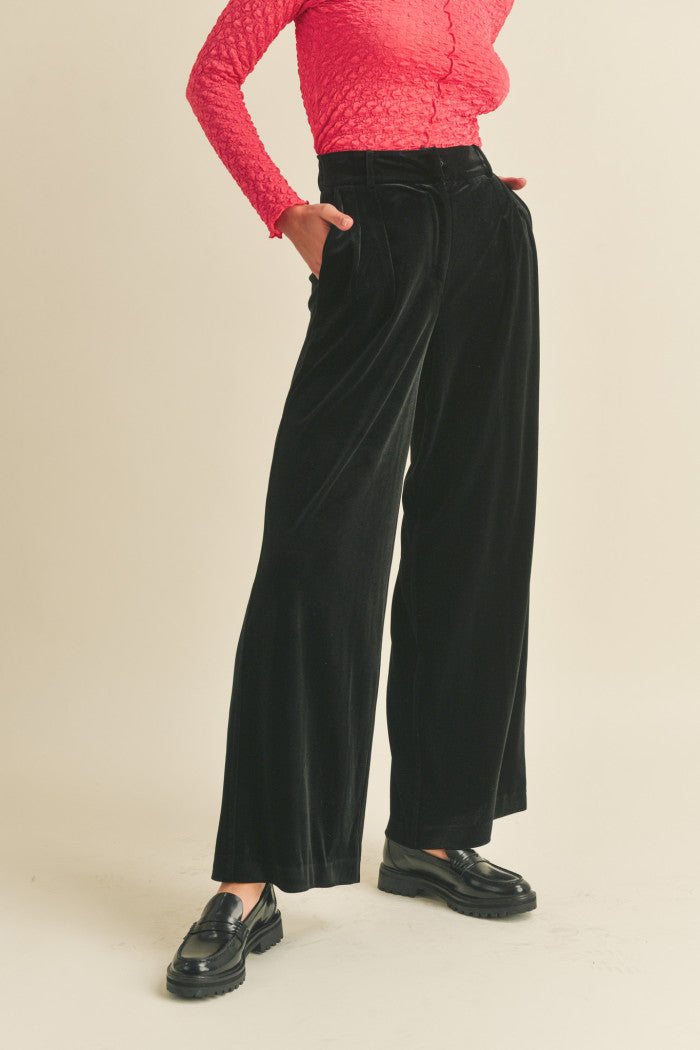 High Rise Velvet Pants