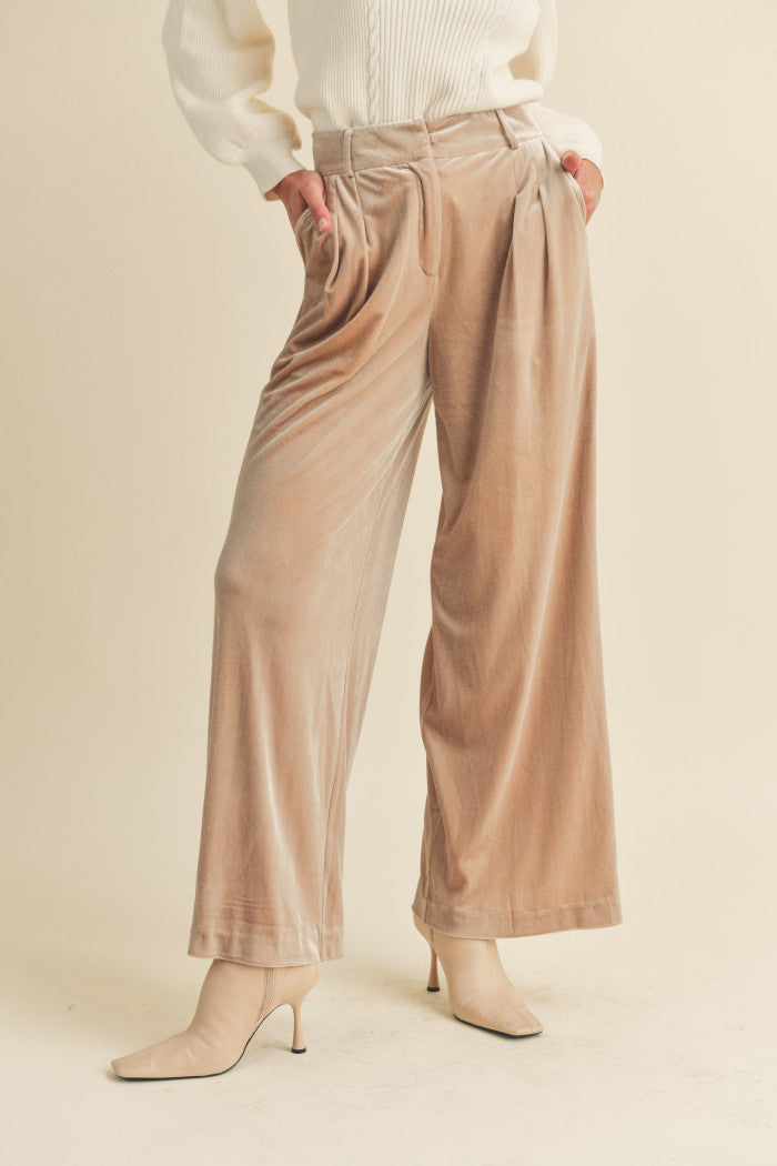 High Rise Velvet Pants