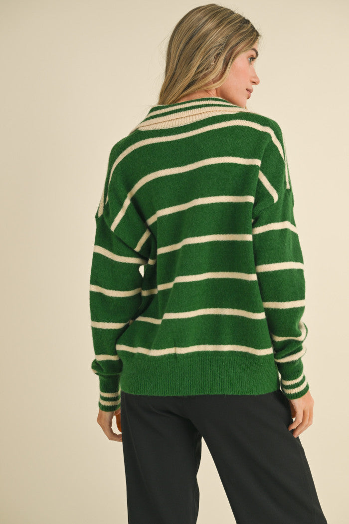 Striped Collared Sweater