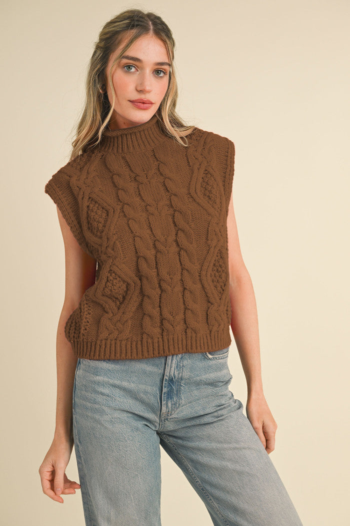 Chunky Cable Knit Vest