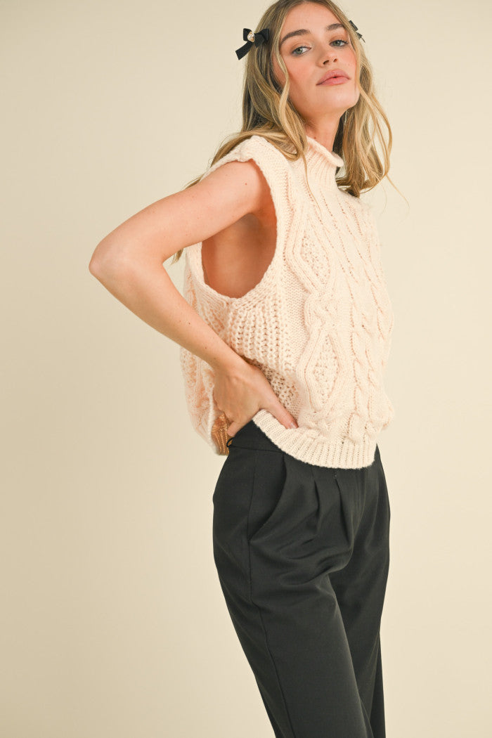 Chunky Cable Knit Vest