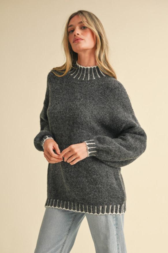 Oversized Mock Neck Sweater