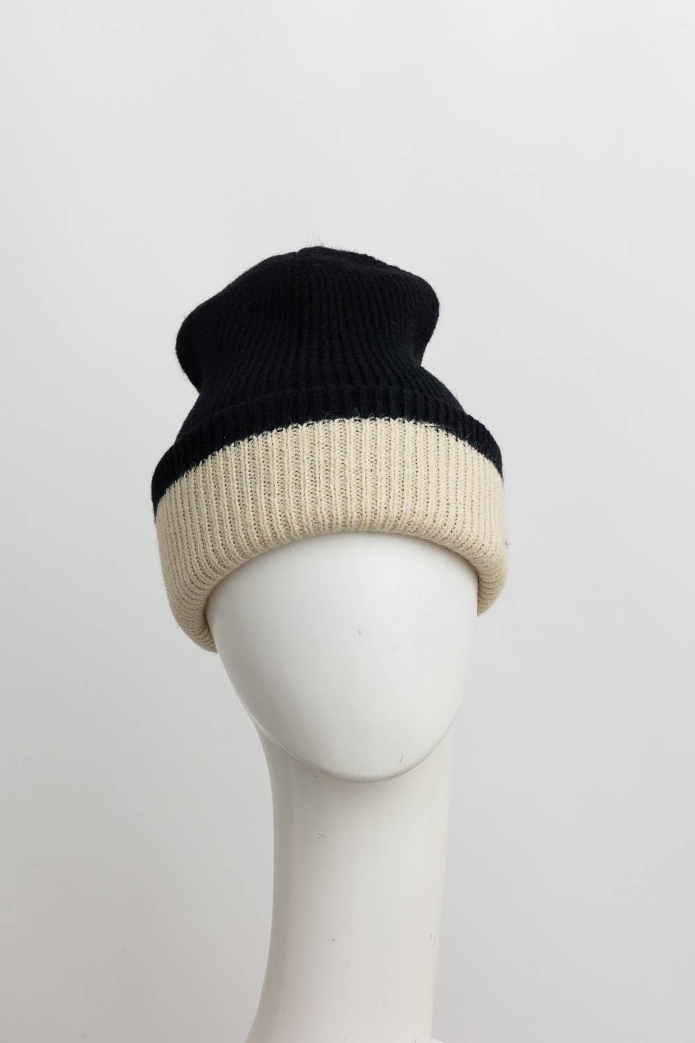 Basic Knit Two Tone Beanie