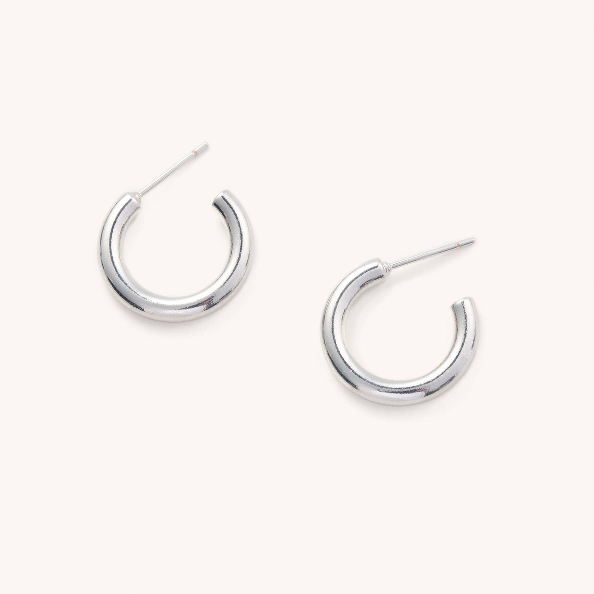 Silver Tessa Tube Hoops