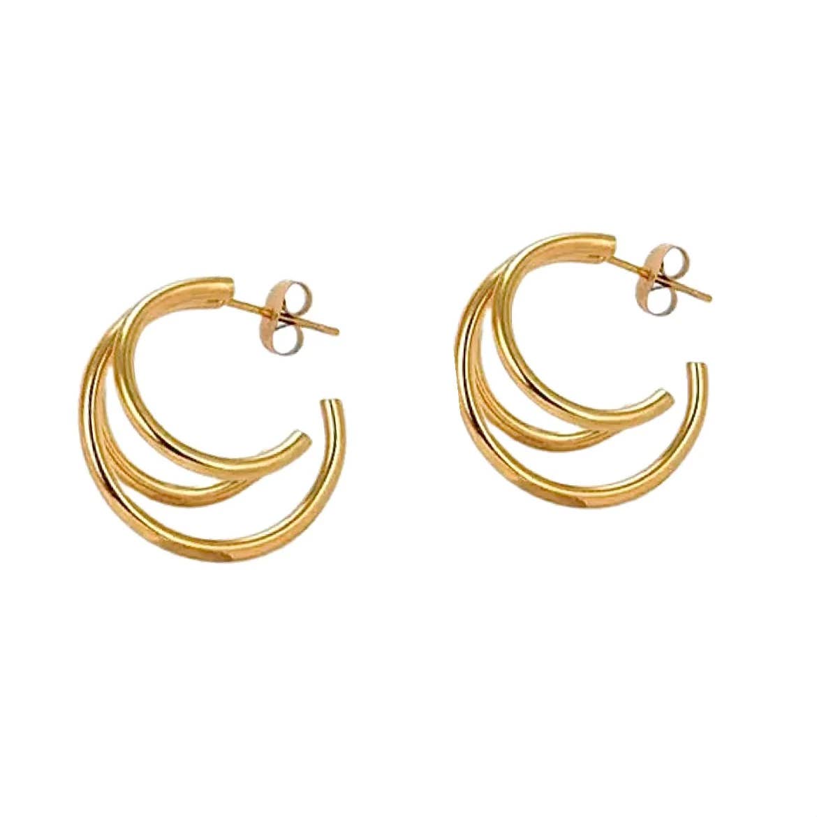 Annabelle Triple Gold Hoops