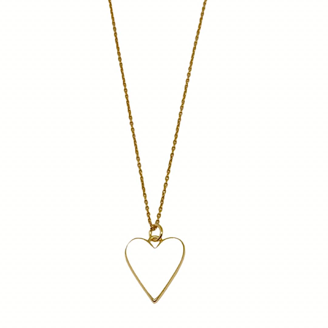 White Heart Adjustable Necklace